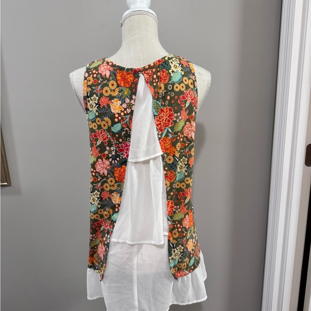 Matilda Jane Open Orchard Sleeveless Tank Top with Ruffled Hem. Size M - Picture 4 of 7